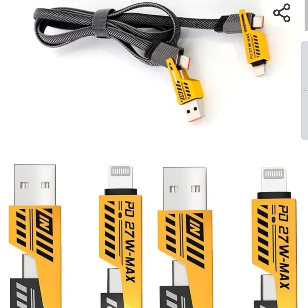 4 in 1 multi fast charger cable